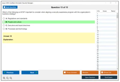 Isaca CISM Certified Information Security Manager Practice test exam simulator test engine exam Prep practice test questions answers Image 13