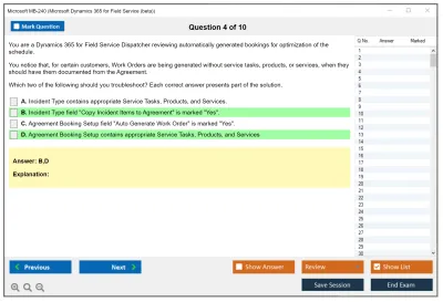 Microsoft MB-240 Microsoft Dynamics 365 Field Service Functional Consultant Practice test exam simulator test engine exam Prep practice test questions answers Image 4
