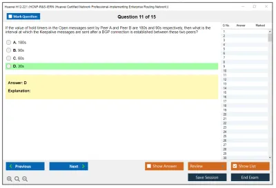 Huawei H12-221 HCNP-R&amp;S-IERN (Huawei Certified Network Professional-Implementing Enterprise Routing Network) Practice test exam simulator test engine exam Prep practice test questions answers Image 11