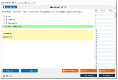 IBM C1000-007 IBM Cloud Application Development v3 Practice test exam simulator test engine exam Prep practice test questions answers Image 7