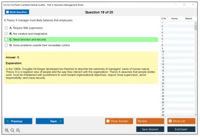 IIA IIA-CIA-Part4 Certified Internal Auditor - Part 4, Business Management Skills Practice test exam simulator test engine exam Prep practice test questions answers Image 18