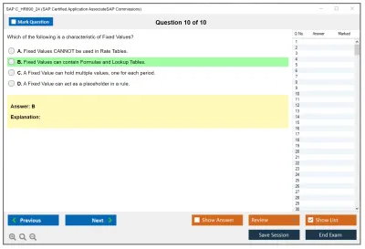 SAP C_HR890_24 SAP Certified Application AssociateSAP Commissions Practice test exam simulator test engine exam Prep practice test questions answers Image 10