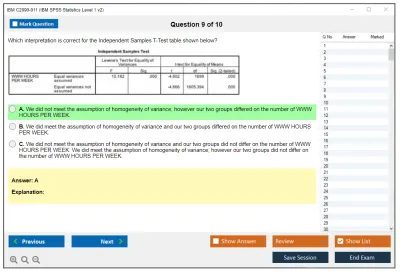 IBM C2090-011 IBM SPSS Statistics Level 1 v2 Practice test exam simulator test engine exam Prep practice test questions answers Image 9