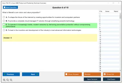 Cisco 700-751 Cisco SMB Product and Positioning Technical Overview Practice test exam simulator test engine exam Prep practice test questions answers Image 6