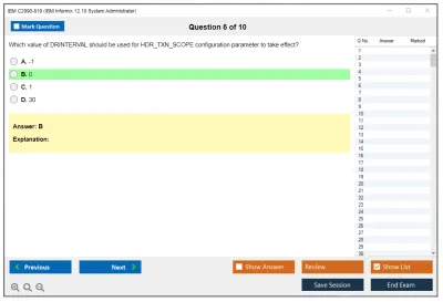 IBM C2090-619 IBM Informix 12.10 System Administrator Practice test exam simulator test engine exam Prep practice test questions answers Image 6