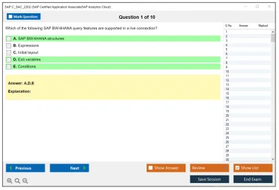 SAP C_SAC_2302 SAP Certified Application AssociateSAP Analytics Cloud Practice test exam simulator test engine exam Prep practice test questions answers Image 1
