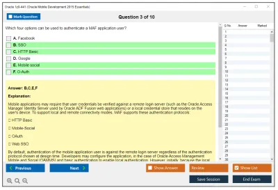 Oracle 1z0-441 Oracle Mobile Development 2015 Essentials Practice test exam simulator test engine exam Prep practice test questions answers Image 3