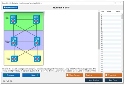 Cisco 300-420 Designing Cisco Enterprise Networks (ENSLD) Practice test exam simulator test engine exam Prep practice test questions answers Image 4
