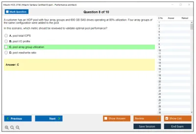 Hitachi HCE-3700 Hitachi Vantara Certified Expert - Performance architect Practice test exam simulator test engine exam Prep practice test questions answers Image 8