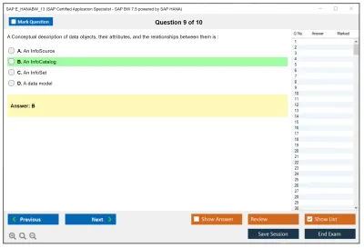 SAP E_HANABW_13 SAP Certified Application Specialist - SAP BW 7.5 powered by SAP HANA Practice test exam simulator test engine exam Prep practice test questions answers Image 9