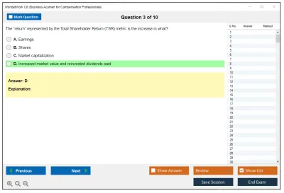 WorldatWork C8 Business Acumen for Compensation Professional Practice test exam simulator test engine exam Prep practice test questions answers Image 3