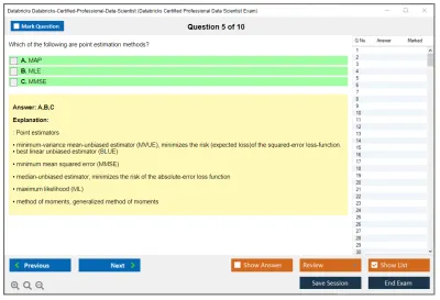 Databricks Databricks-Certified-Professional-Data-Scientist Databricks Certified Professional Data Scientist Exam Practice test exam simulator test engine exam Prep practice test questions answers Image 5