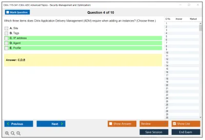 Citrix 1Y0-341 Citrix ADC Advanced Topics - Security. Management and Optimization (CCP-N) Practice test exam simulator test engine exam Prep practice test questions answers Image 4