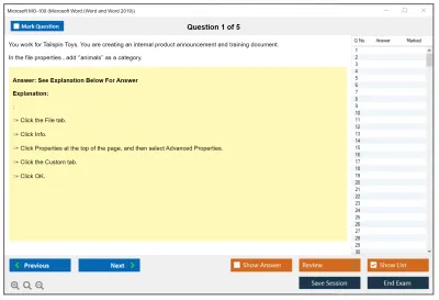 Microsoft MO-100 Microsoft Word (Word and Word 2019) Practice test exam simulator test engine exam Prep practice test questions answers Image 1