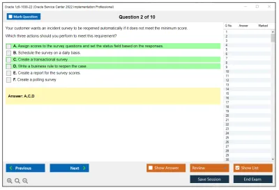Oracle 1z0-1038-22 Oracle Service Center 2022 Implementation Professional Practice test exam simulator test engine exam Prep practice test questions answers Image 2