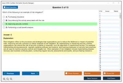 Isaca CISM Certified Information Security Manager Practice test exam simulator test engine exam Prep practice test questions answers Image 5