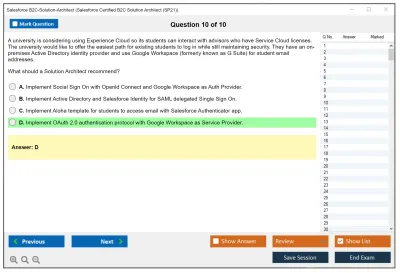 Salesforce B2C-Solution-Architect Salesforce Certified B2C Solution Architect Practice test exam simulator test engine exam Prep practice test questions answers Image 10