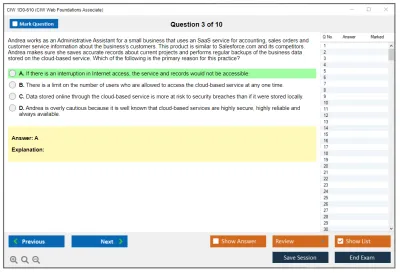 CIW 1D0-610 CIW Web Foundations Associate Practice test exam simulator test engine exam Prep practice test questions answers Image 3