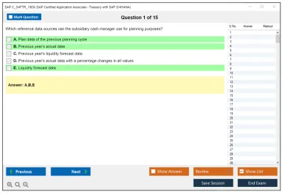 SAP C_S4FTR_1809 SAP Certified Application Associate - Treasury with SAP S/4HANA Practice test exam simulator test engine exam Prep practice test questions answers Image 1