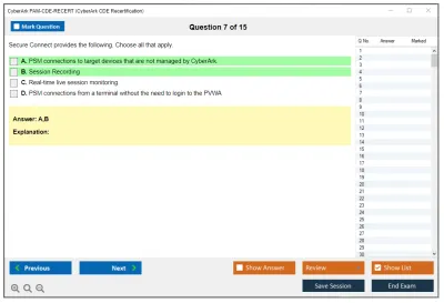 CyberArk PAM-CDE-RECERT CyberArk CDE Recertification Practice test exam simulator test engine exam Prep practice test questions answers Image 7