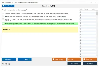 Linux Foundation LFCS Linux Foundation Certified System Administrator Practice test exam simulator test engine exam Prep practice test questions answers Image 9