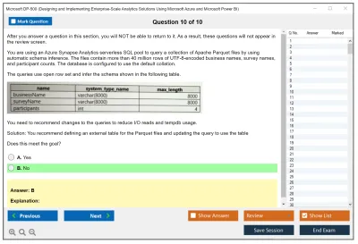 Microsoft DP-500 Designing and Implementing Enterprise-Scale Analytics Solutions Using Microsoft Azure and Microsoft Power BI Practice test exam simulator test engine exam Prep practice test questions answers Image 10
