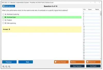EMC DES-1121 Specialist - Implementation Engineer, PowerMax and VMAX Family Solutions Practice test exam simulator test engine exam Prep practice test questions answers Image 6