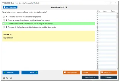 APC DU0-001 Data Center University Associate Certification Practice test exam simulator test engine exam Prep practice test questions answers Image 9