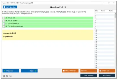 Huawei H13-511_V4.0 HCIA-Cloud Computing V4.0 Practice test exam simulator test engine exam Prep practice test questions answers Image 2