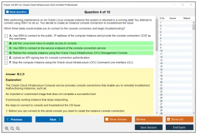 Oracle 1z0-997-22 Oracle Cloud Infrastructure 2022 Architect Professional Practice test exam simulator test engine exam Prep practice test questions answers Image 4