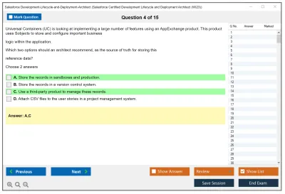 Salesforce Development-Lifecycle-and-Deployment-Architect Salesforce Certified Development Lifecycle and Deployment Architect Practice test exam simulator test engine exam Prep practice test questions answers Image 4