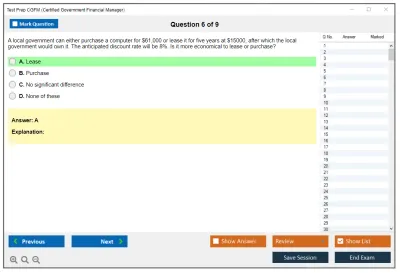 Test Prep CGFM Certified Government Financial Manager Practice test exam simulator test engine exam Prep practice test questions answers Image 6
