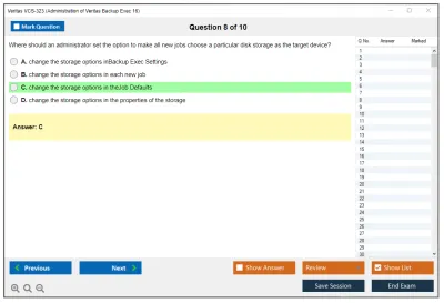 Veritas VCS-323 Administration of Veritas Backup Exec 16 Practice test exam simulator test engine exam Prep practice test questions answers Image 8