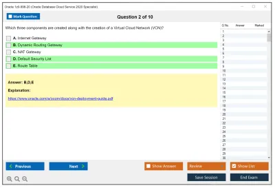 Oracle 1z0-998-20 Oracle Database Cloud Service 2020 Specialist Practice test exam simulator test engine exam Prep practice test questions answers Image 2