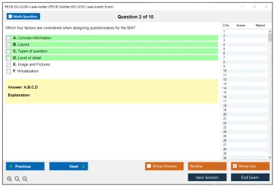 PECB ISO-22301-Lead-Auditor PECB Certified ISO 22301 Lead Auditor Exam Practice test exam simulator test engine exam Prep practice test questions answers Image 2