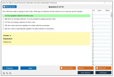 Oracle 1z0-1066-22 Oracle Planning and Collaboration Cloud 2022 Implementation Professional Practice test exam simulator test engine exam Prep practice test questions answers Image 6