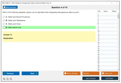 IBM P2090-011 IBM InfoSphere Change Data Capture Technical Mastery Test v2 Practice test exam simulator test engine exam Prep practice test questions answers Image 4