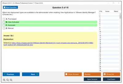 VMware 2V0-51.19 VMware Professional Horizon 7.7 Exam 2019 Practice test exam simulator test engine exam Prep practice test questions answers Image 5