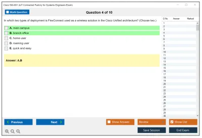 Cisco 500-801 IoT Connected Factory for Systems Engineers Exam Practice test exam simulator test engine exam Prep practice test questions answers Image 4