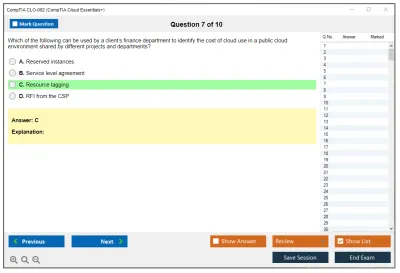 CompTIA CLO-002 CompTIA Cloud Essentials+ Practice test exam simulator test engine exam Prep practice test questions answers Image 7