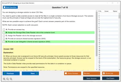 Microsoft DP-201 Designing an Azure Data Solution Practice test exam simulator test engine exam Prep practice test questions answers Image 7