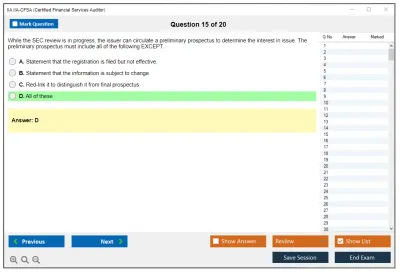IIA IIA-CFSA Certified Financial Services Auditor Practice test exam simulator test engine exam Prep practice test questions answers Image 15