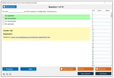 Alibaba Cloud ACA-Cloud1 ACA Cloud Computing Associate Practice test exam simulator test engine exam Prep practice test questions answers Image 1