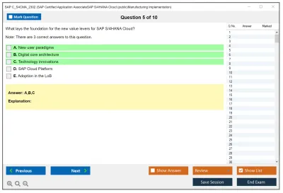 SAP C_S4CMA_2302 SAP Certified Application AssociateSAP S/4HANA Cloud (public)Manufacturing Implementation Practice test exam simulator test engine exam Prep practice test questions answers Image 5