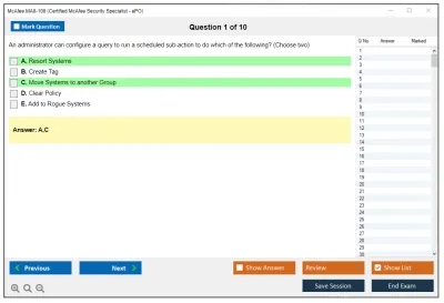 McAfee MA0-100 Certified McAfee Security Specialist - ePO Practice test exam simulator test engine exam Prep practice test questions answers Image 1