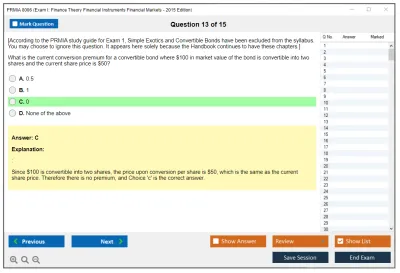 PRMIA 8006 Exam I: Finance Theory Financial Instruments Financial Markets - 2015 Edition Practice test exam simulator test engine exam Prep practice test questions answers Image 13