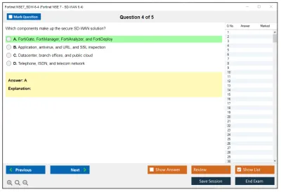 Fortinet NSE7_SDW-7.0 Fortinet NSE 7 - SD-WAN 6.4 Practice test exam simulator test engine exam Prep practice test questions answers Image 4