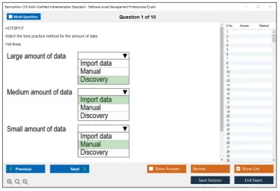 ServiceNow CIS-SAM Certified Implementation Specialist - Software Asset Management Professional Exam Practice test exam simulator test engine exam Prep practice test questions answers Image 1