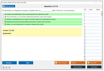 Six Sigma LSSGB Lean Six Sigma Green Belt Practice test exam simulator test engine exam Prep practice test questions answers Image 2