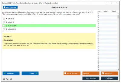 Confluent CCDAK Confluent Certified Developer for Apache Kafka Certification Examination Practice test exam simulator test engine exam Prep practice test questions answers Image 7
